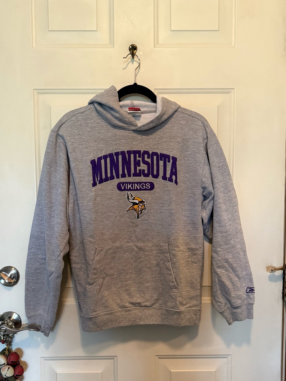 NFL Minnesota Vikings Gray Hoodie with Purple Logo